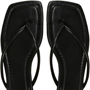 Women's Faux Leather Slip On Flat Sandals Open Toe Thong Summer Vacation